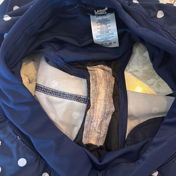 Lands End Swim/Board Shorts Navy White Polka Dot NEW 4 - Picture 8 of 10